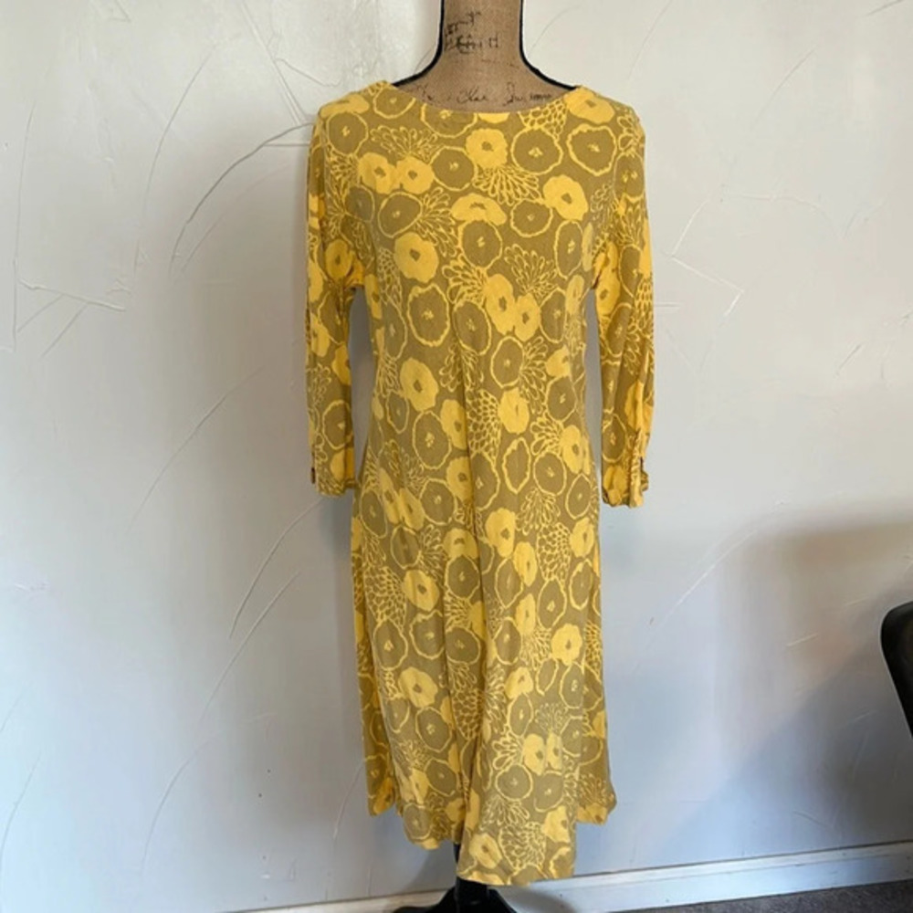 Click Unikko Poppy Style Floral Linen Dress
